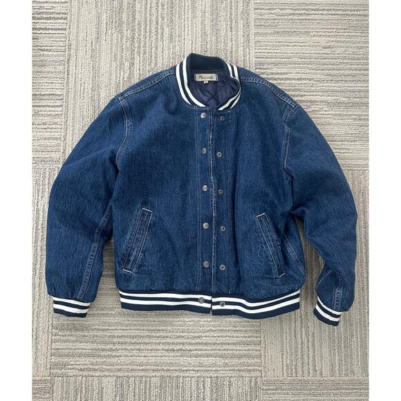 Madewell Denim Varsity Jacket / Small - Picture 3 of 5
